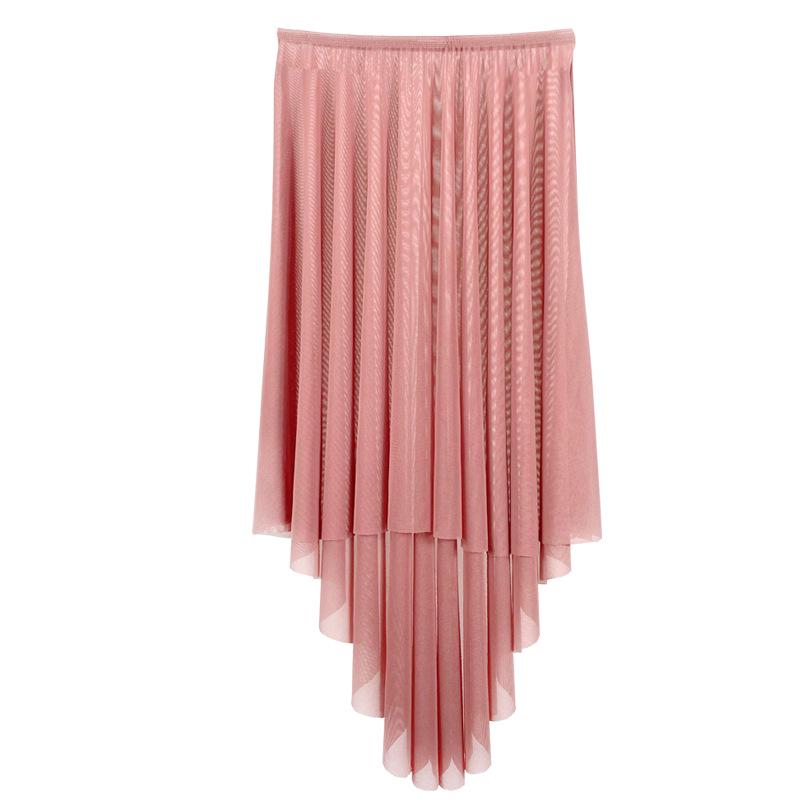 Elastic Mesh Diagonal Ballet Skirt: Women's Gymnastics Leotard Dance Practice Gauze Skirt, Half-Body