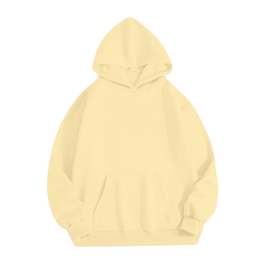 Women's Fashionable Relaxed-Fit Hooded Sweatshirt With Pockets And Fleece-Lined Trousers Set