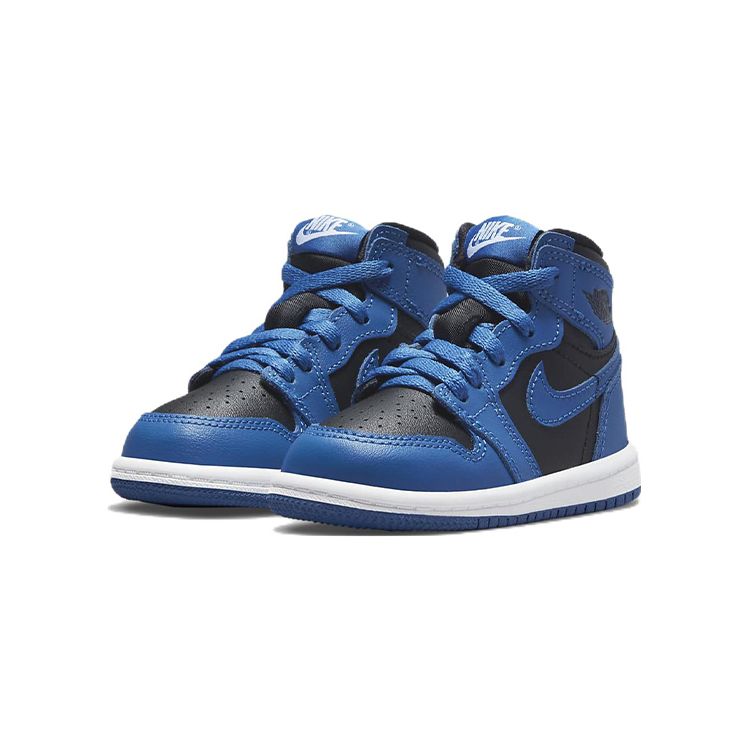Air Jordan 1 Retro High OG TD Dark Marina Blue Baby Sneakers Black White AQ2665-404