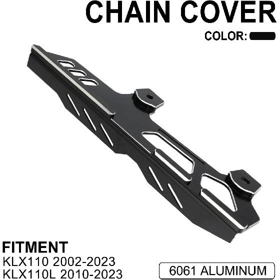 Dirt Bike Chain Guard,Dirt Bike Chain Cover Protector CNC for KLX 110 KLX110 2002-2023 KLX110L 2010-2023 Black