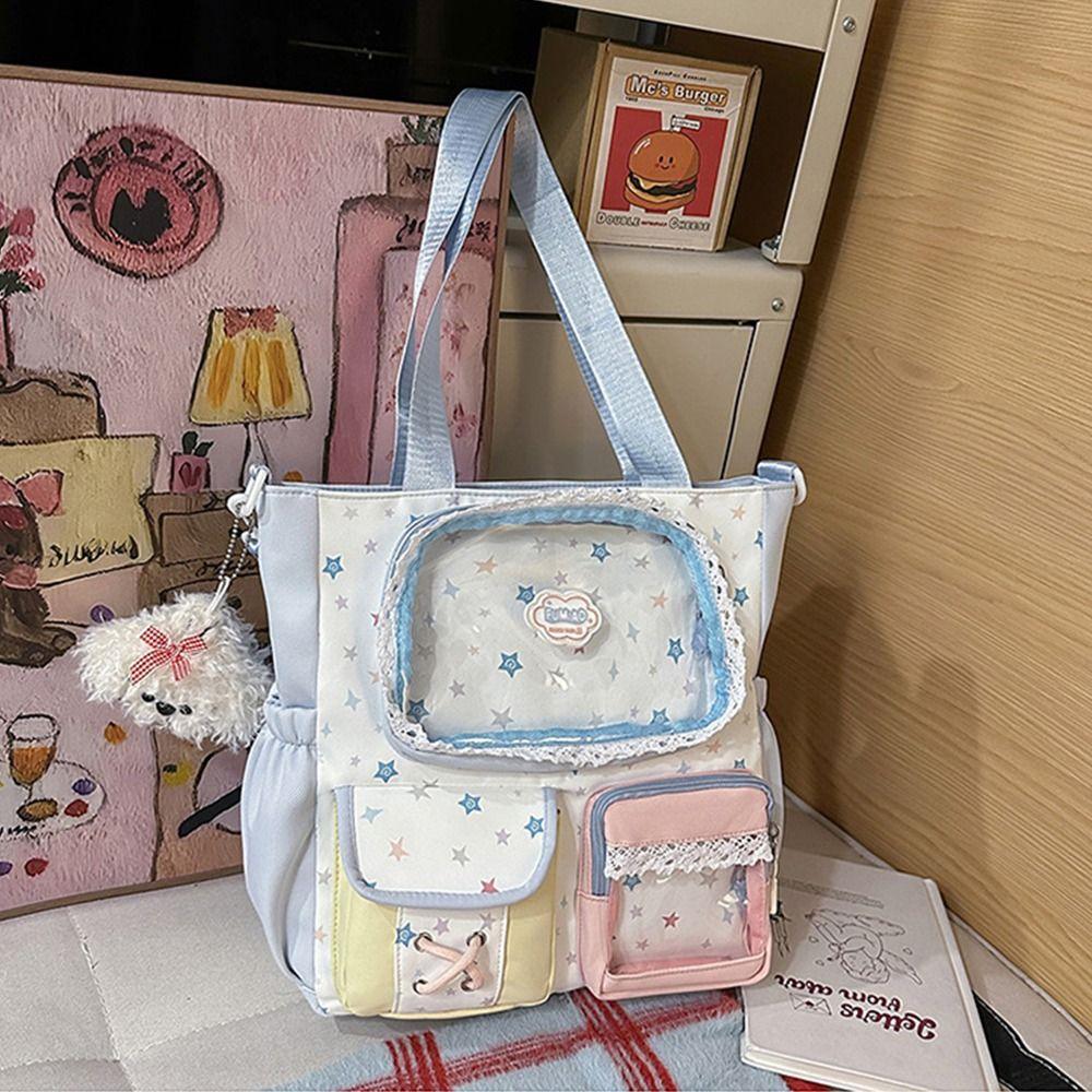 Casual Sweet and Cute Ita Bag Cartoon Large Capacity Hand Tote Bag Preppy Style One-shoulder Crossbody Bag Girl