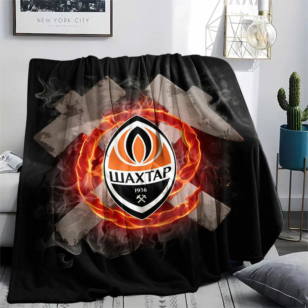 Shakhtar Donetsk FC Printed Flannel Blanket, soft throw for bedroom sofa, washable,soccer fan merchandise, great gift.