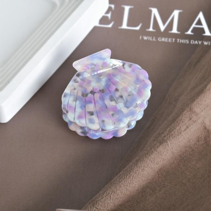 Unique Korean Hair Clips for Women Small Colorful Originality Shell Shape Hair Claws, Acetate Material Hair Accessories