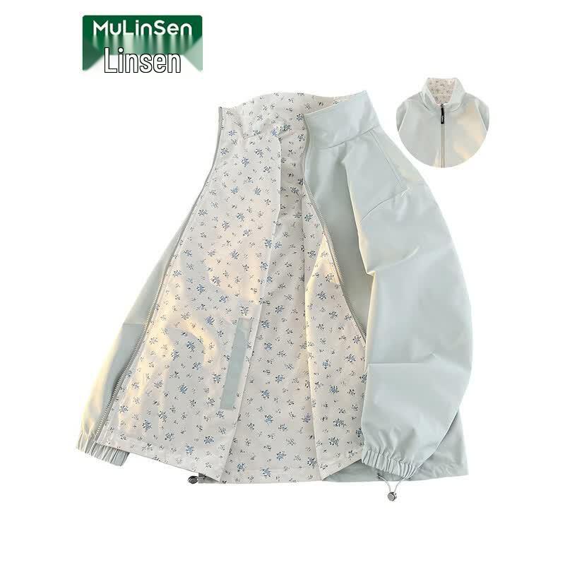 MULINSEN Women s 2026 Reversible Floral Stand-Collar Jacket XL