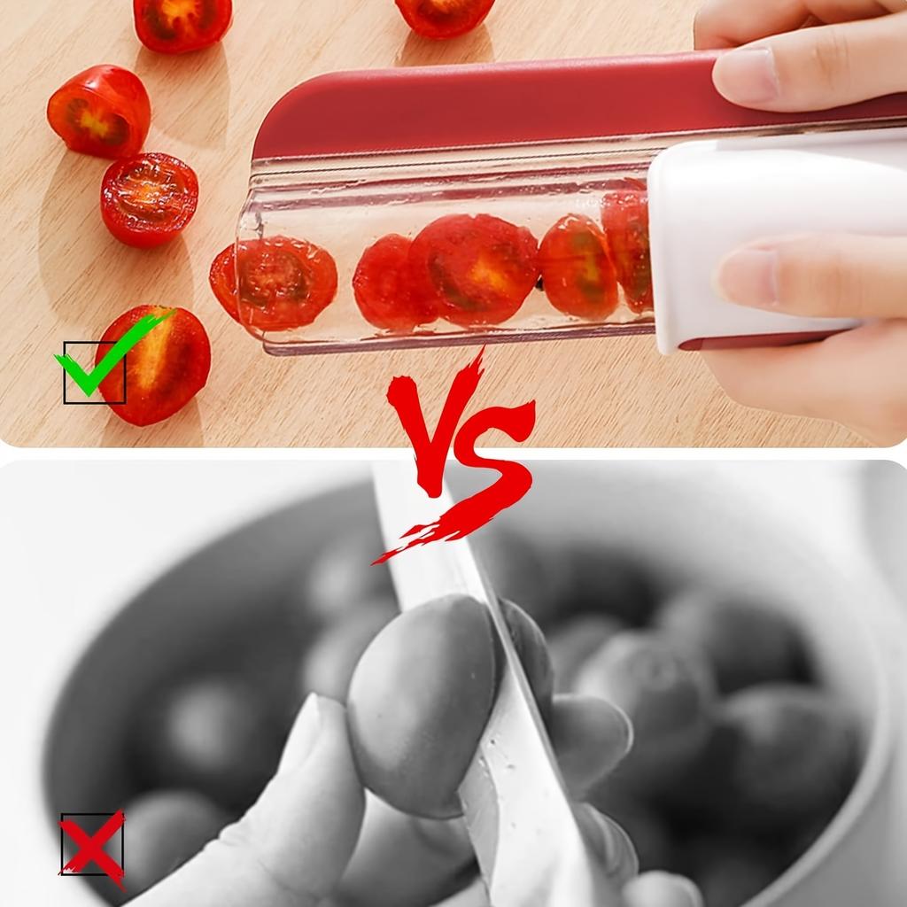 Compact Size, Multi Fruit Slicer for Kitchen , Ideal for Grapes, Cherries ,More, Quickly Slices Vegetables ,Fruits Into Uniform Slices