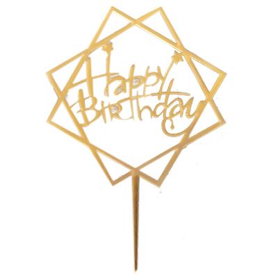 Çift Katmanlı Kare Yıldız Pasta Akrilik Topper Kendin Yap Cupcake Çubuğu Doğum Günü Partisi Tatlı Dekorasyonu