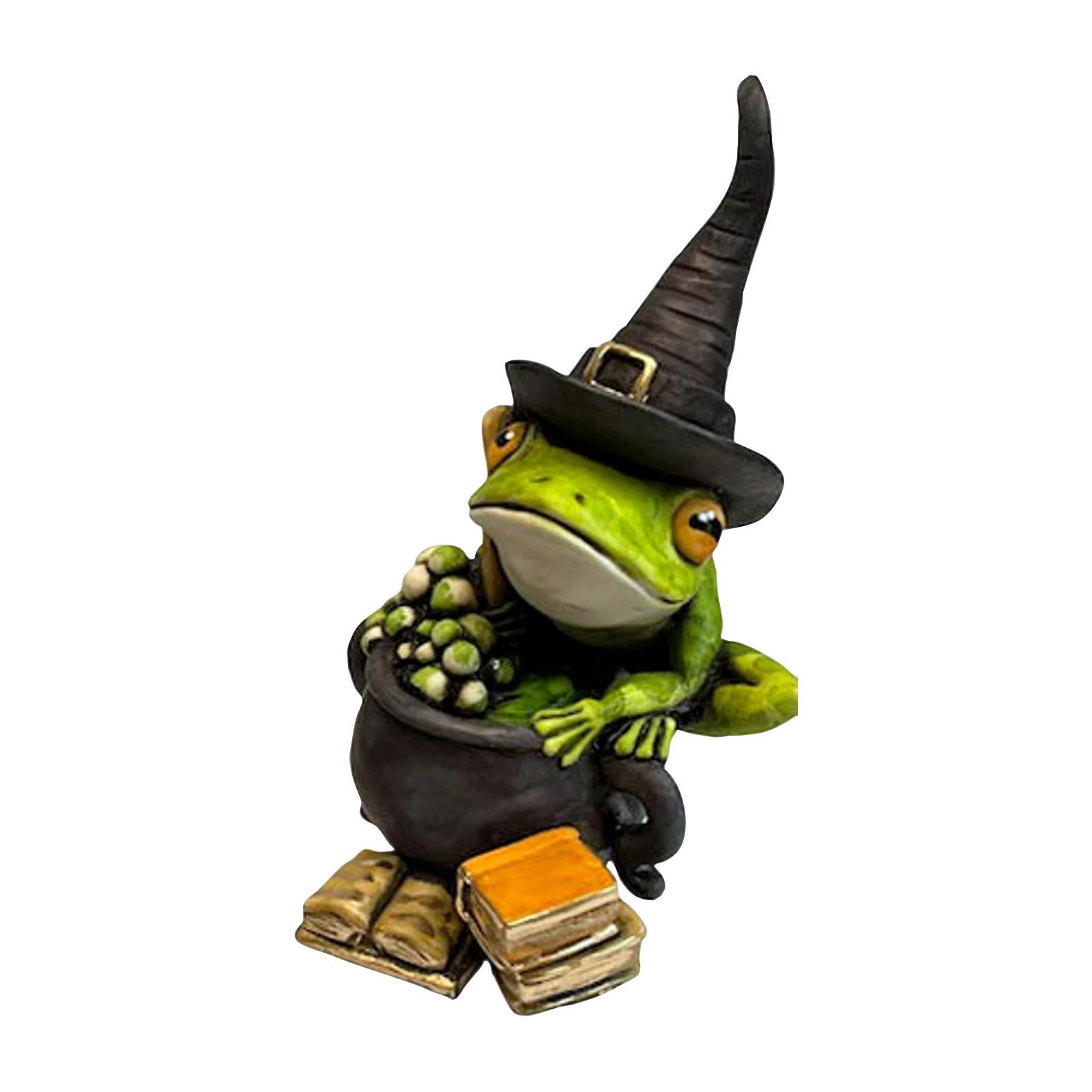 

Halloween Witch Hat Black Purple Spell Book, Book Bubble Cauldron Golden Leaf, Holiday Ornament, Tabletop Ornament One Size