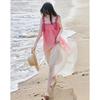 Demana 3D Floral Gradient Chiffon A-Line Beach Dress