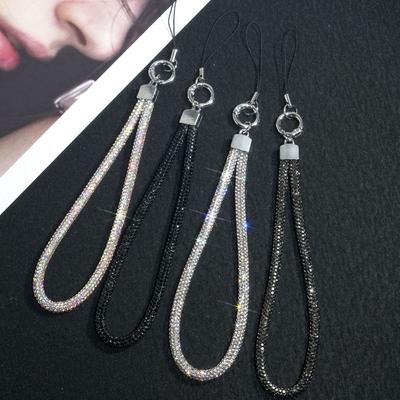 Luxury Keychain Rhinestone Phone Lanyard Bright Bling Bling Glitter Wrist Straps Hanging Cord Phone Accessories