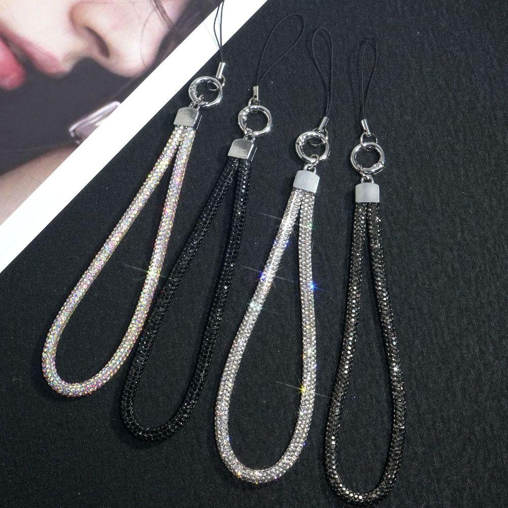 Diamond Crystal Telefonhandledsremmar Nyckelring Flashig Glitter Strass Telefon Snodd Hängande Anti-förlorad Rep