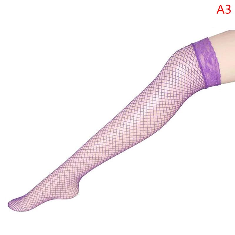 Ciorapi de plasă de plasă de culoare albă, negru, sexi, pentru femei, fete, elastice, de vară, deasupra genunchiului, dantelă, ciorapi lungi