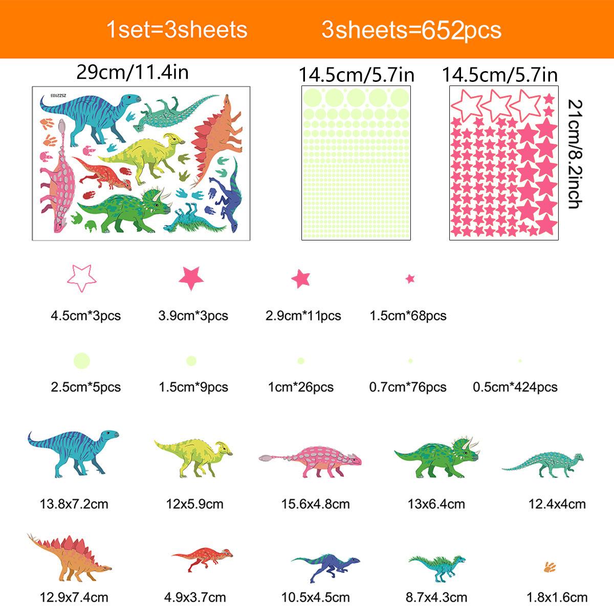 

Светящиеся наклейки Созвездие Динозавра, Галактические наклейки на стену для комнаты мальчика, Фосфоресцирующие звезды и образовательное ночное небо с Тираннозавром Рексом