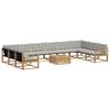 Outdoor Sofa Set with Cushions 11 Pcs White and Light Grey