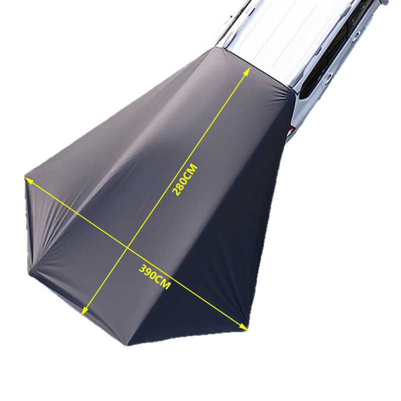 General Bat Wing SUV Side Awning 2.8x3.8m Triple Black-Coated 99% Waterproof Car Shelter for Camping with Mounting Kit