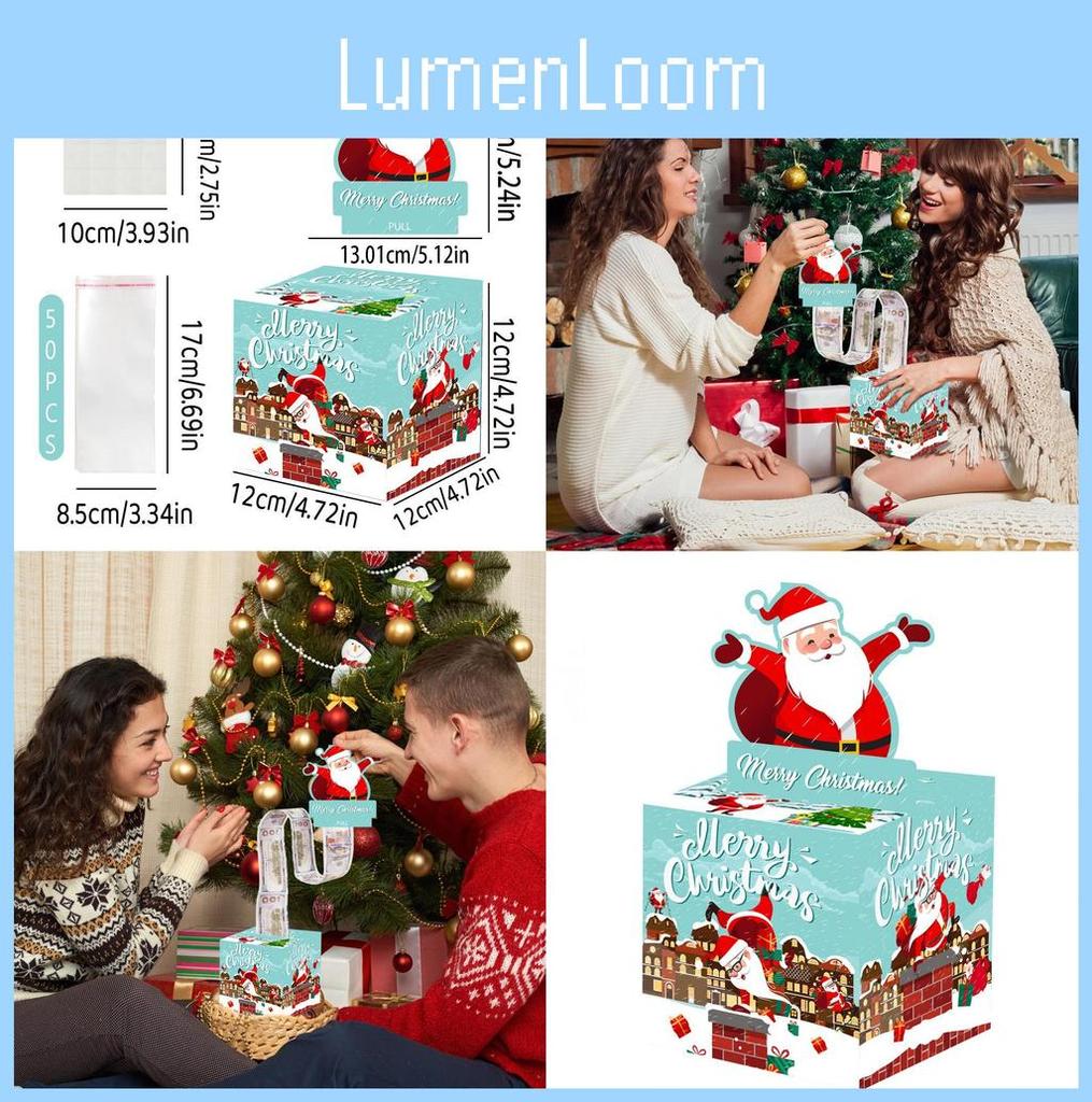 Christmas Santa Blue Holiday Scene Prop With Surprise Money Container For Party Decorations