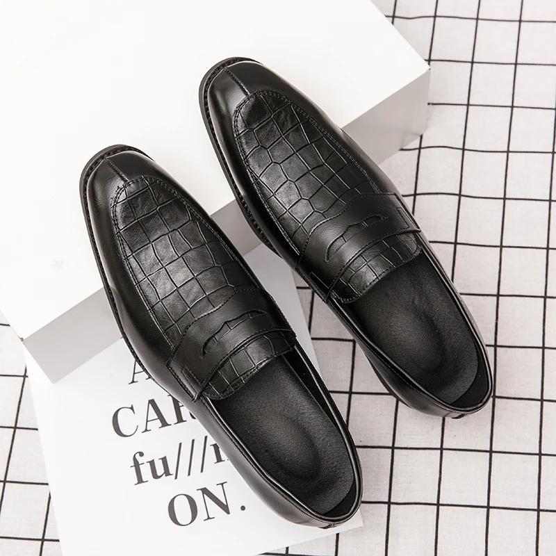 Big Size 38-48 Men's Casual Leather Shoes Fashion Elegant Male Office Footwear for Party Wedding Luxury Men Formal Shoes Male