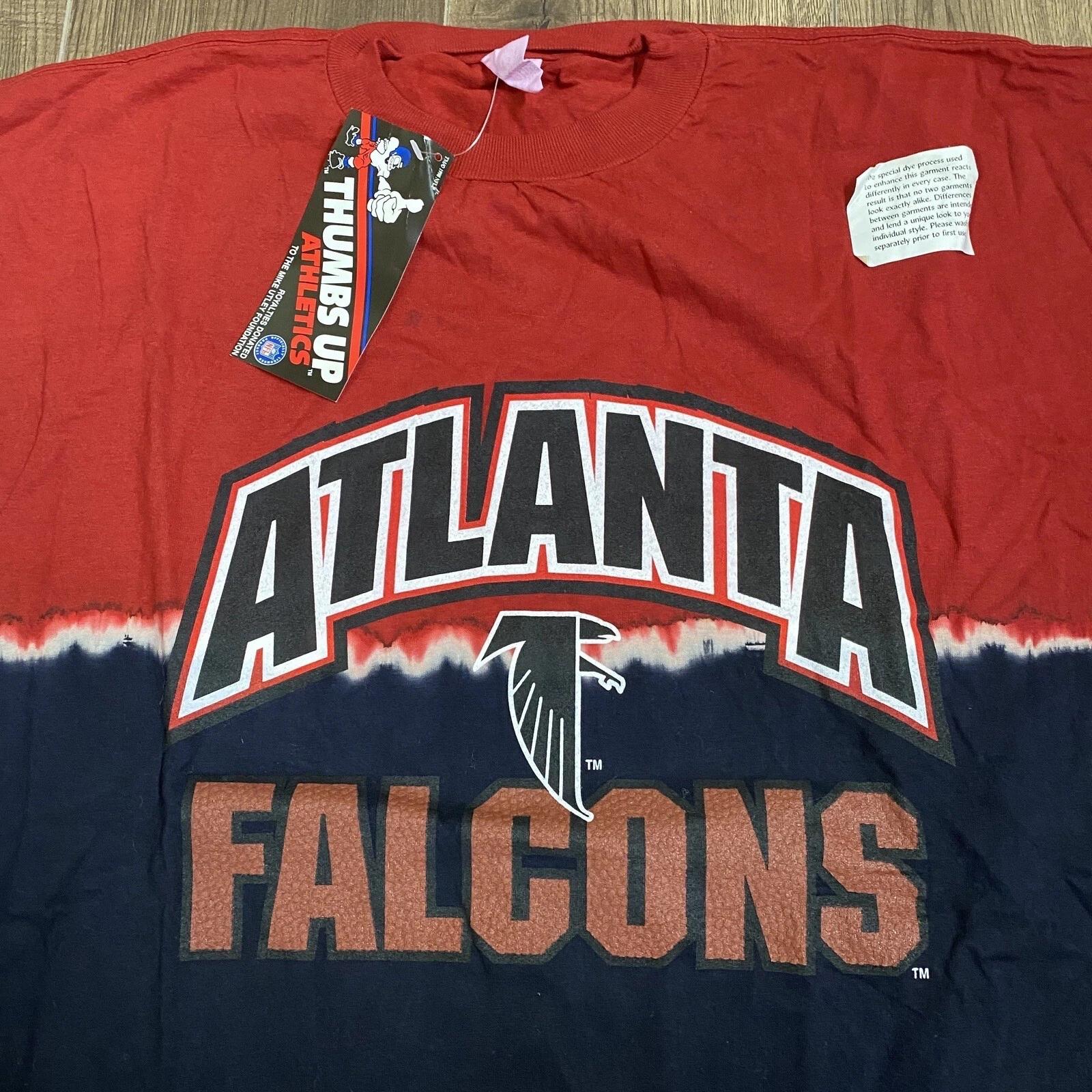 Atlanta Falcons Vintage 1998 Tie Dye Dip Thumbs Up XL Red Black Shirt 24 x 31 S