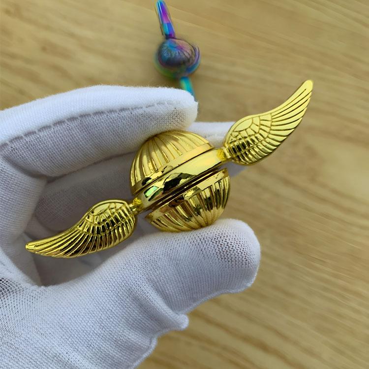 Golden Snitch Spiral Decompression Toy: Mechanical Finger Spinner with Angel Wings