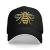 MANCHESTER Bee Gold Baseball Cap Golf Hat Genuine Trucker  Hard  Mens Hats Womens