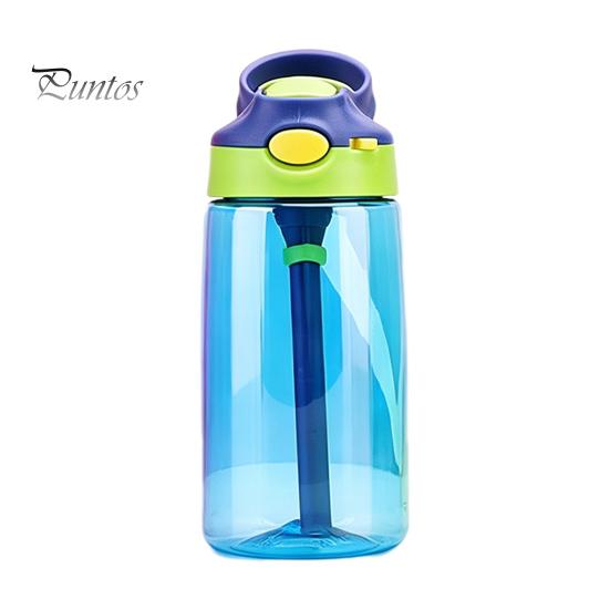 Leak Proof Training Cup for Kids Cartoon Sippy Cup, 470ml Water Bottle with Straw Adjustable Strap, Pop Up Portable Crossbody Drink Container Lid Flip