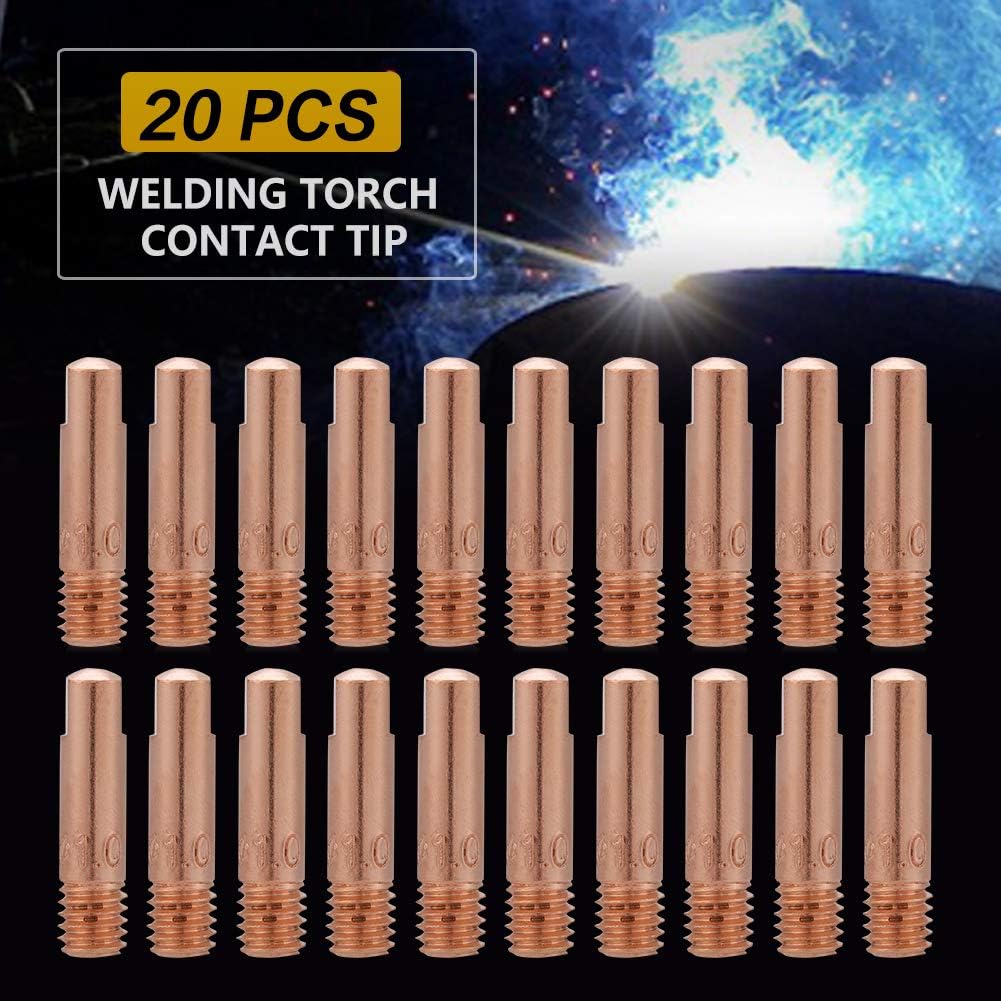 Honiwu Copper Contact 20 Pieces Welding 24KD Contact Welding Torch Welding Torch Contact Welding Nozzle Contact Welding Contact Welding Contact