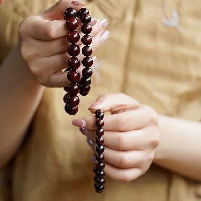 

Замбия Красный сандал и африканское розовое дерево Высокой плотности Мужской браслет из молитвенных бусин