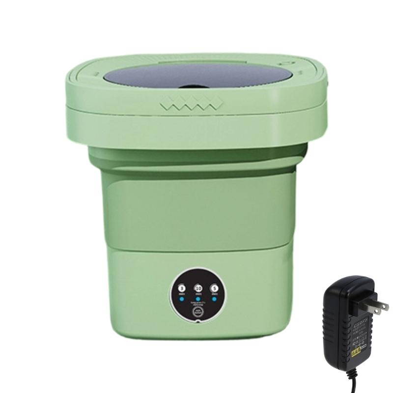 Compact Travel Washer Energy Saving Folding Portable Washing Machine Portable Underwear Panties Washer for Small Spaces зелёный