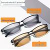 Gafas de Miopía para Hombre HD Fotocromáticas de Titanio con Media Montura y Luz Anti-Azul