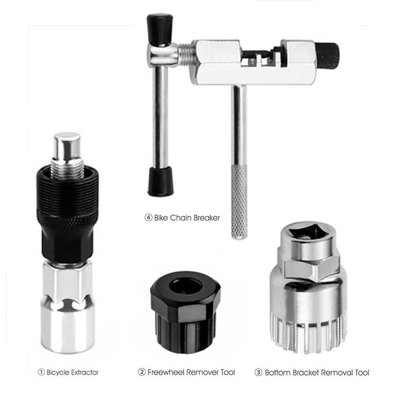 Durable Carbon Steel Bicycle Repair Tool Set Bottom Bracket Remover Chain Cutter Crank Puller Maintenance Kit
