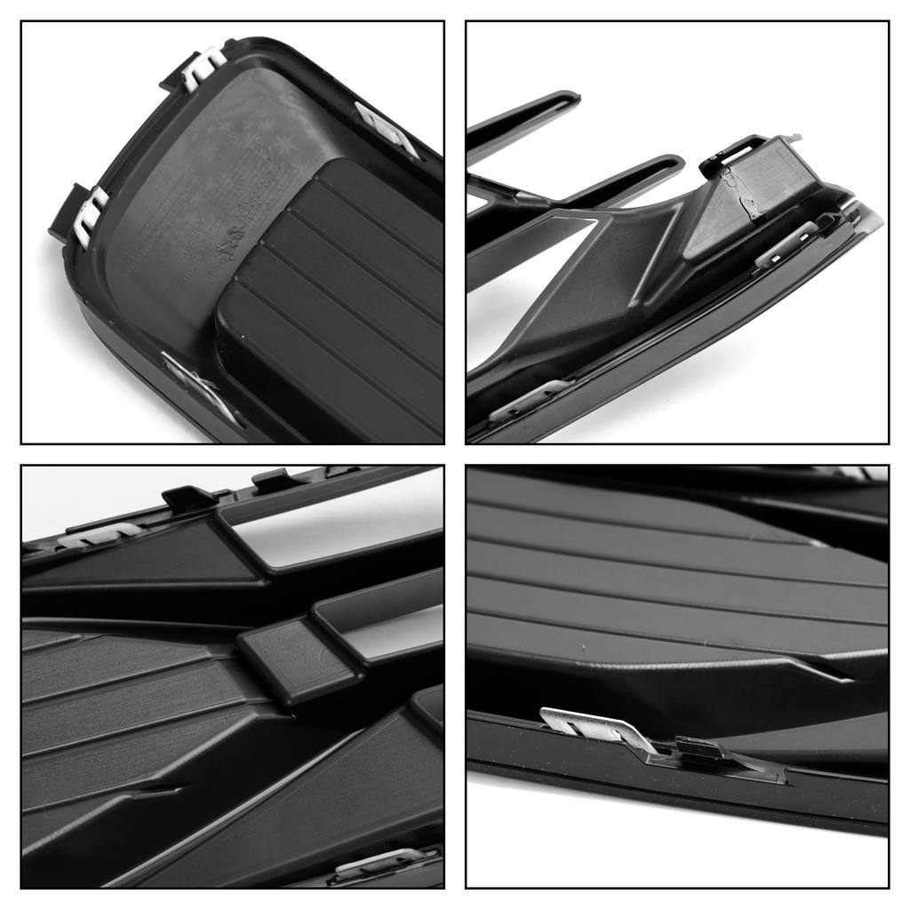 2PCS Front Bumper Foglight Cover Grill Grille Fit A6 C7 2014-2018 Black