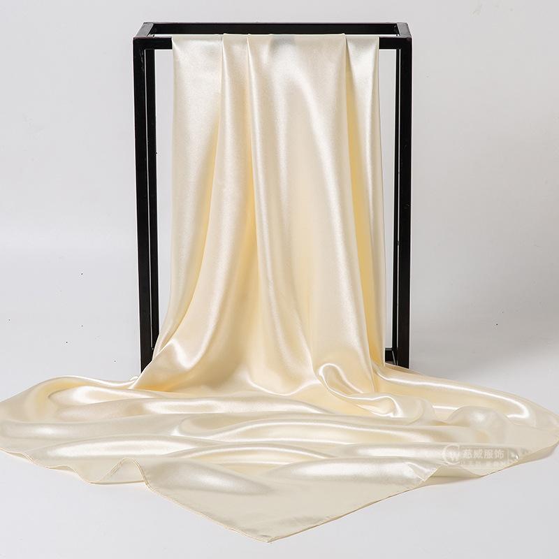 Spring/Summer New Women'S Silk Scarf 90 * 90cm Simulated Silk Twill Square Scarf Fashion Printed Large Square Scarf Professional Scarf