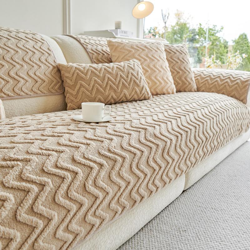 

1pc Glam Style Pet-Friendly Sofa Cover, Short Plush Polyester Protector,for Armchair, Loveseat, 3-Seater, 4-Seater & Sectional Sofas 90*160cm