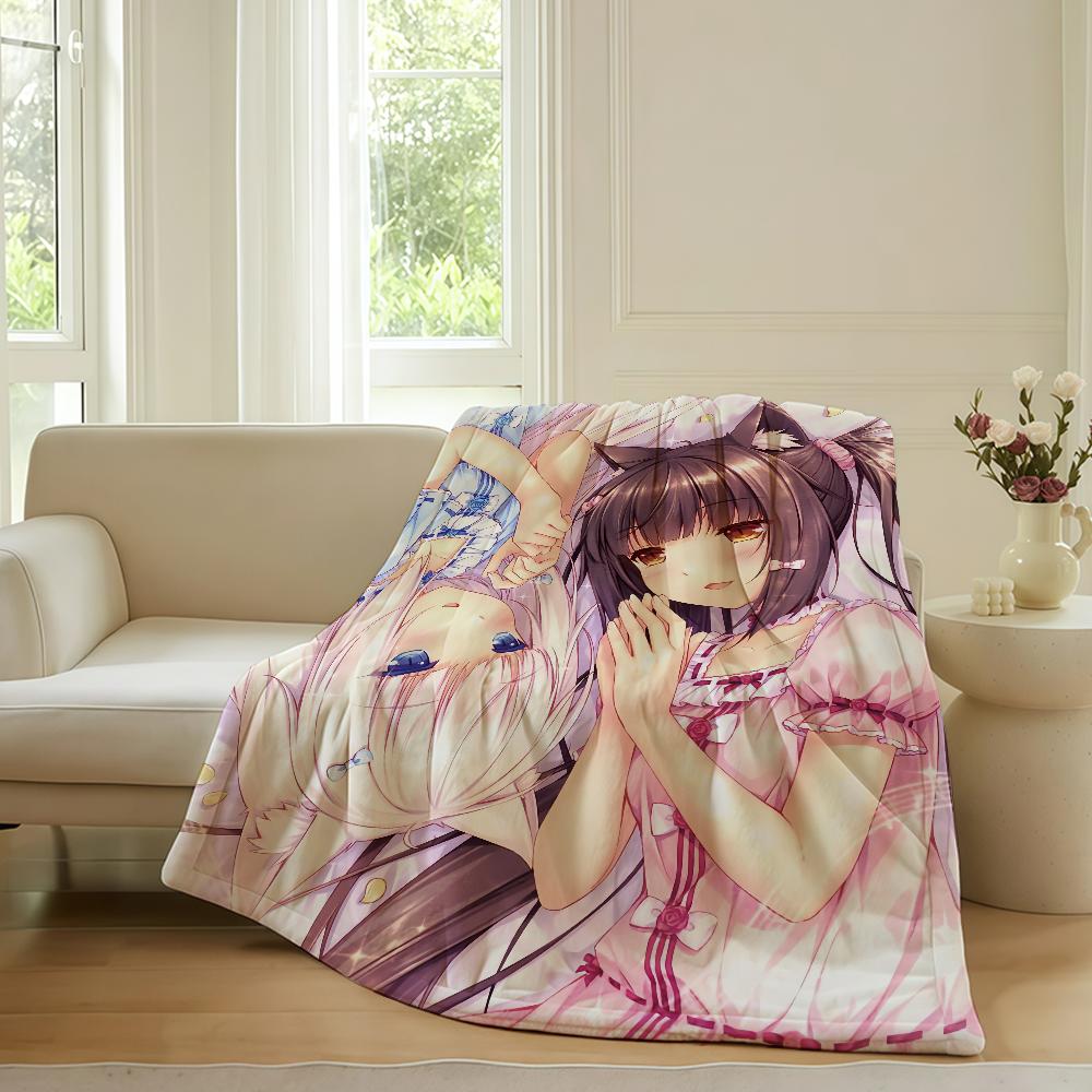 Classic Lovely N-Nekopara Girl Blanket Warm Soft Suitable For Bedroom Sofa Bed Living Room Office Travel Camping Gifts