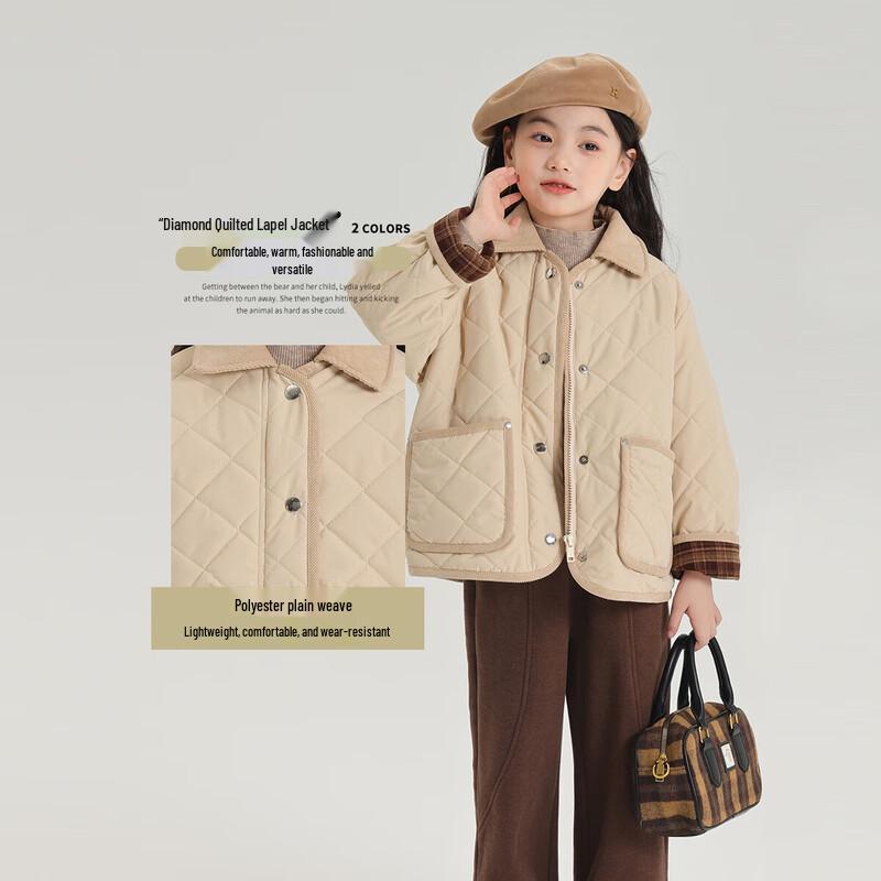 Girls  Retro Corduroy Plaid Cotton Jacket 110/56