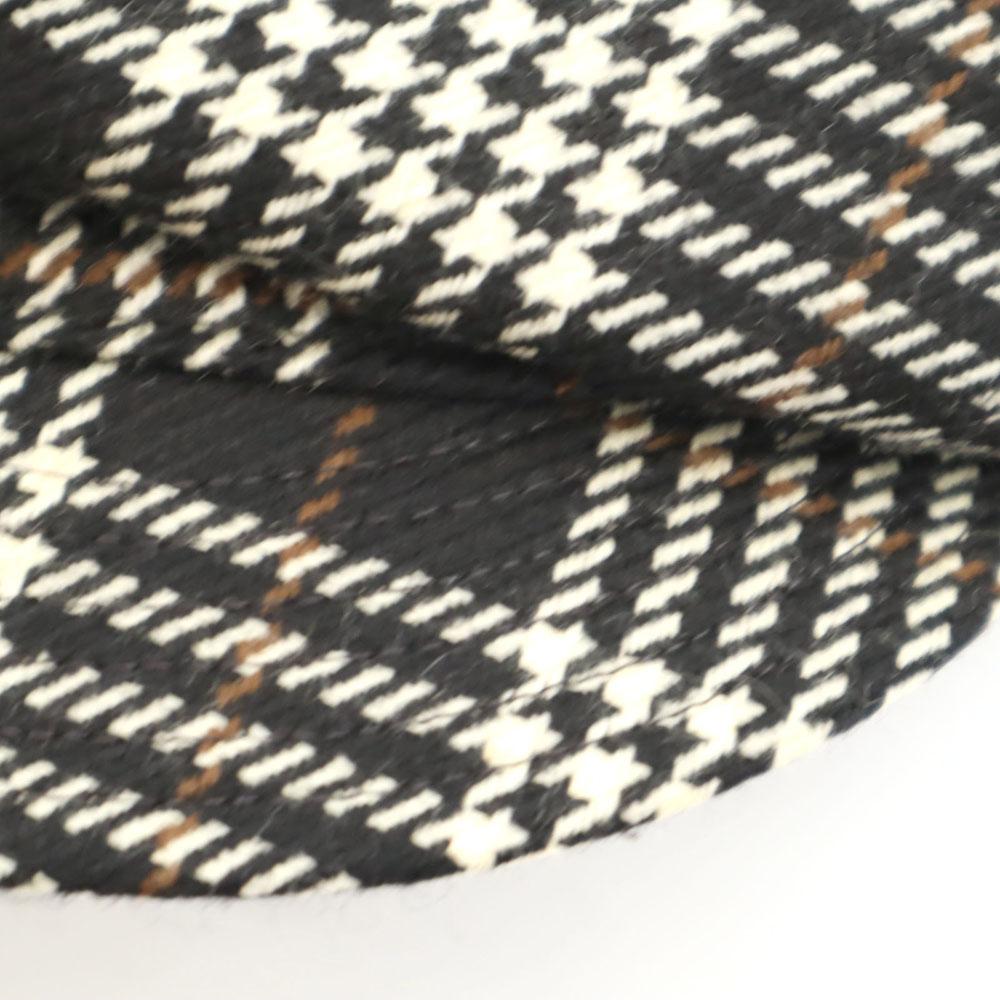 Borsalino Made In Italy Wool Houndstooth Casquette Black Series Women Used