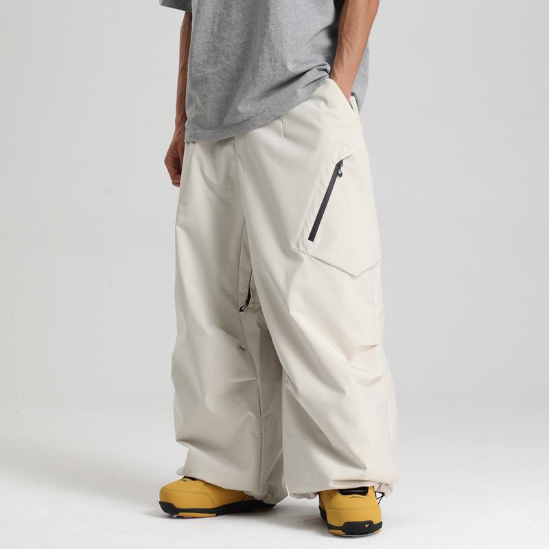 New Unisex Windproof Waterproof Ski Pants - Warm, Solid Color, Loose Fit for Outdoor Snowboarding