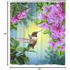 LOKMU Shower Curtain Hummingbirds and Flowers Waterproof Machine Washable Fabric Bathroom Decor Bath Curtains with Hooks 72 x 72 Inches
