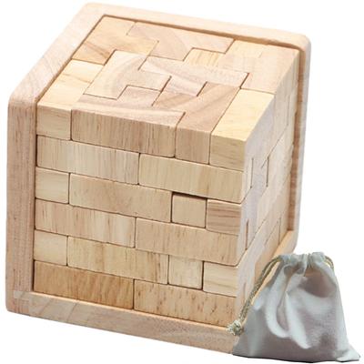 Sweet Plus Wooden 3D Cube Brain Training Puzzle Game for Challenging Improves Brain Brain Decorative Gift Puzzle, Adults, Intelligence, Concentration,