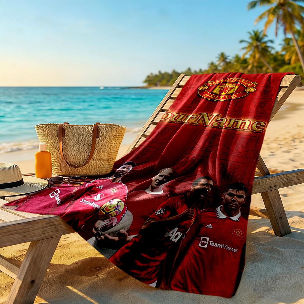 Manchester Customized Name Beach Towel Super Soft Microfiber Quickdry Fabric