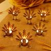 2/6 Pack Metal Turkey Tea Light Candle Holders, Thanksgiving Candle Holder, Thanksgiving Home Table Decoration