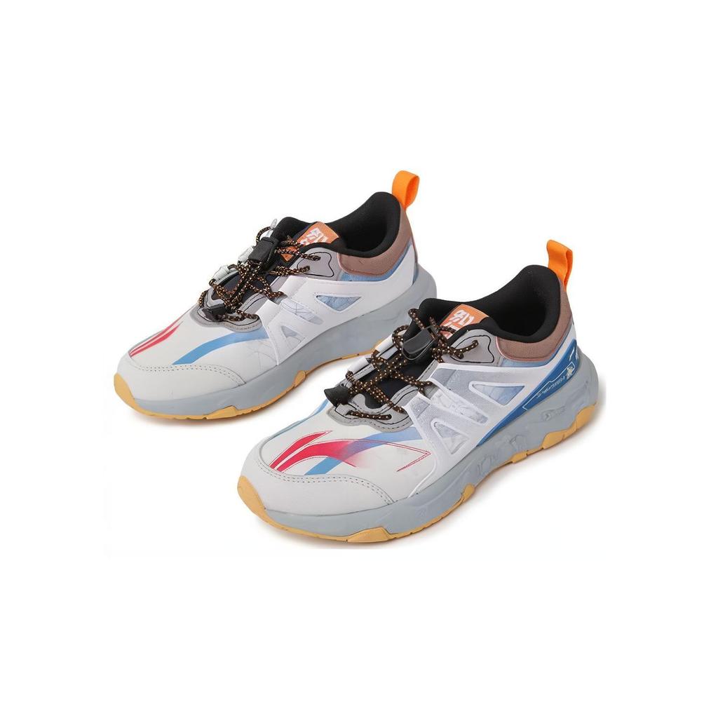 Li Ning Comfortable Mesh Non-Slip Shock Absorbing Wear-Resistant Low-Top Running Shoes Kids sneaker Blue YKFS070-1