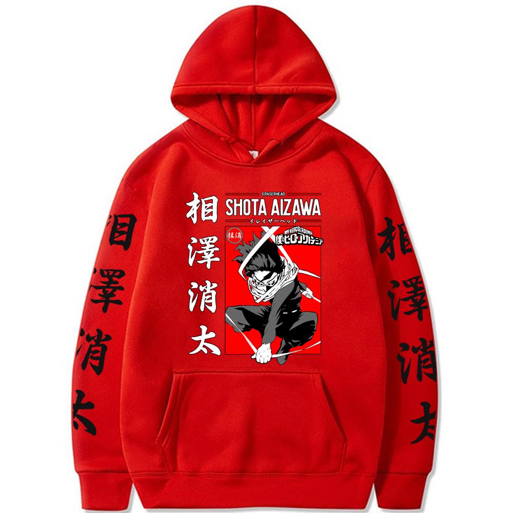 Hot Anime My Hero Academia Shota Aizawa Graphic Print Hooded Men Women Prevalent Hoodies Oversized Sweatshirt Harajuku Pullover