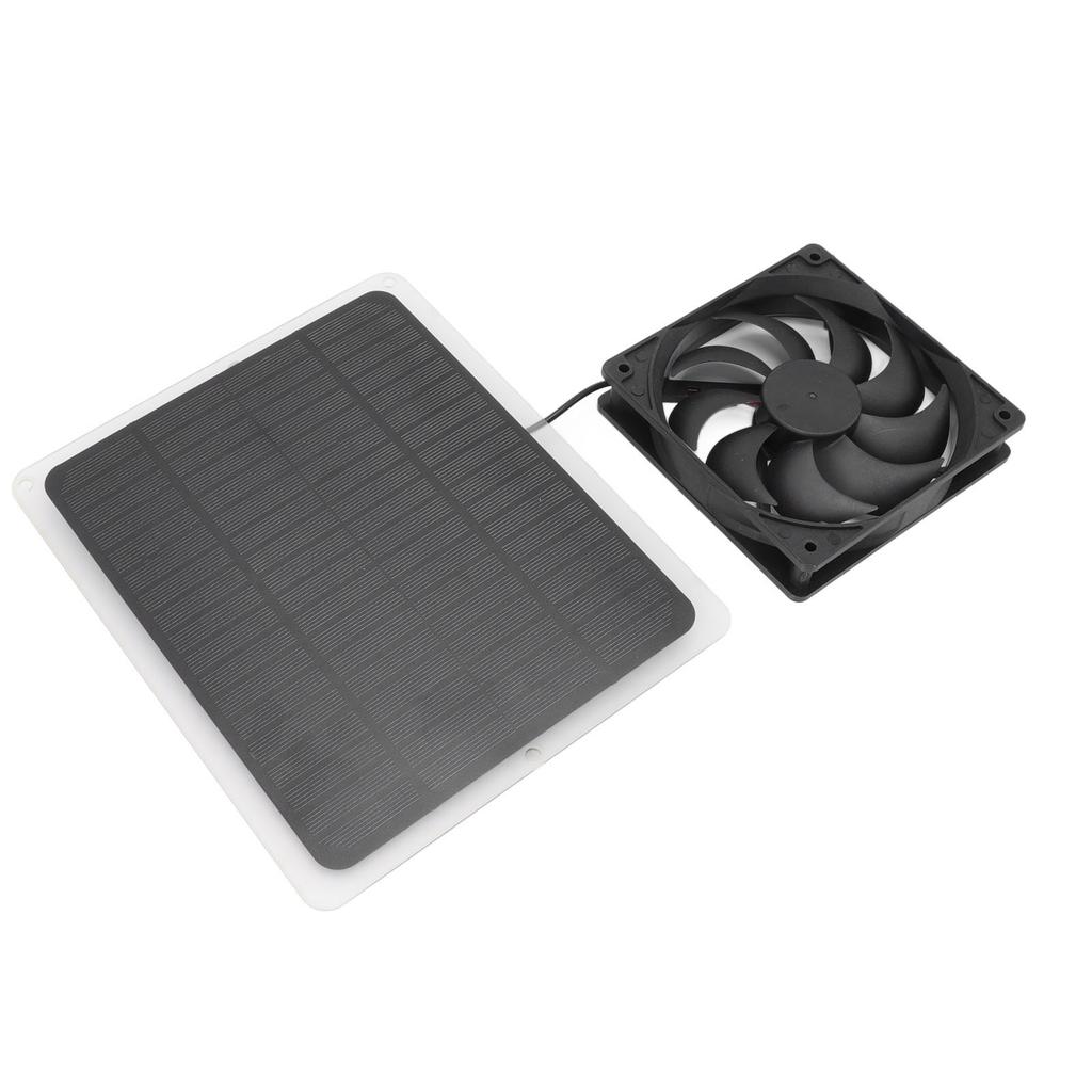 10W Solar Panel Fan Kit Lightweight Solar Charger Panel Fan for Greenhouse Pet House Tree House