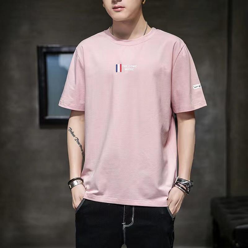 

Мужская однотонная футболка с коротким рукавом и круглым вырезом для молодежи, 2025 XL