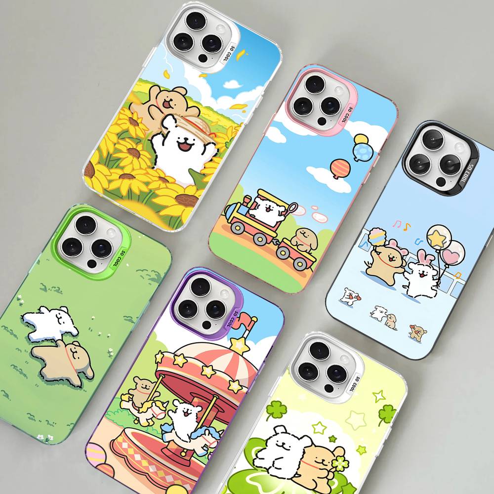 Lovely Line Dog Maltese Phone Cases For iPhone 17 16 15 14 13 12 11 Plus Pro Max Colorful Case