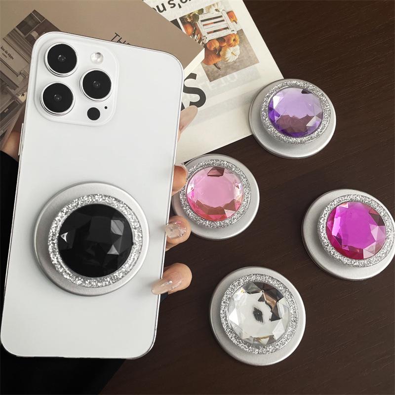 Rhinestone Magnetic Holder for MagSafe Phones: Retractable, Strong Grip, Glitter Design
