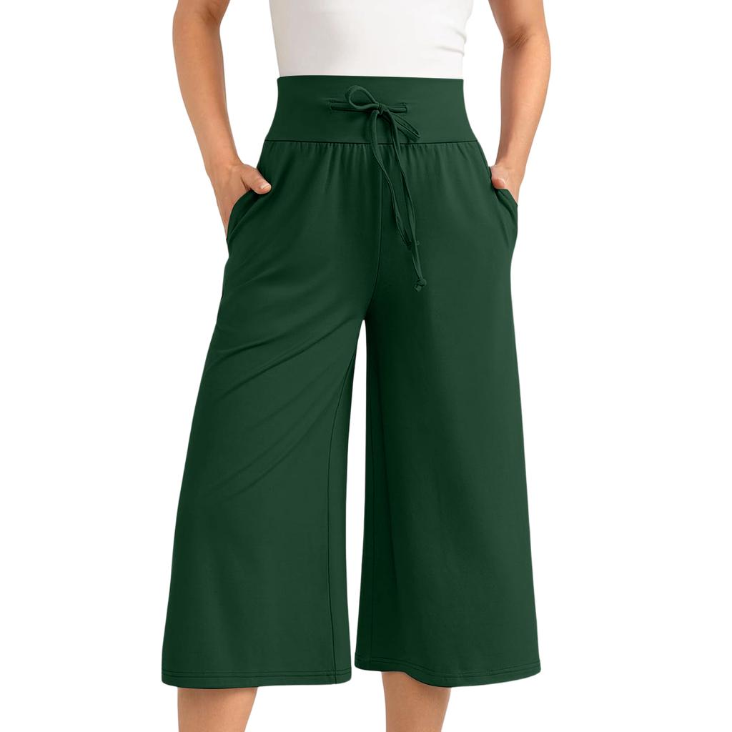 Women's Color Loose And Comfortable Elastic Waist Tie Pants