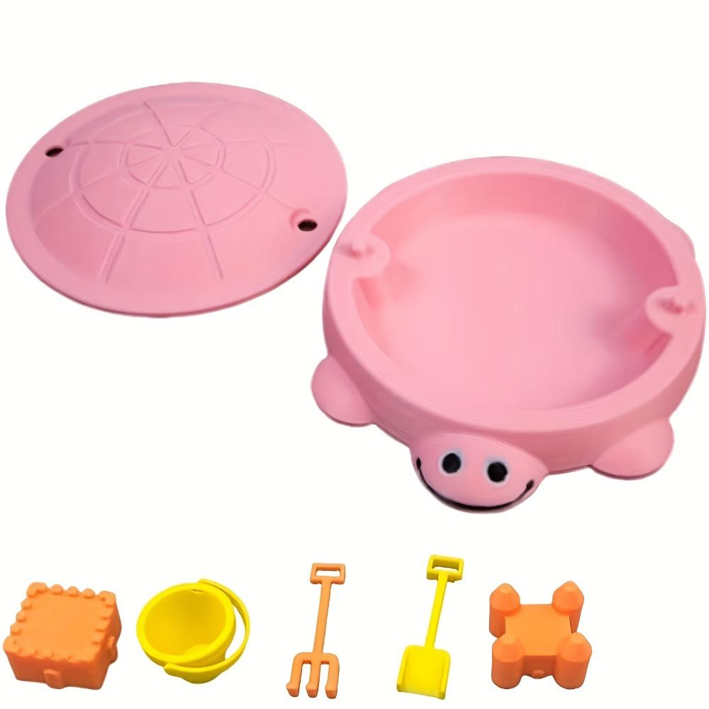 Mini Turtle Sandbox Toy with Shoveling Tools Desktop Stress Relief Toy with Lid Portable Sensory Play Kit Sand Toy Playset