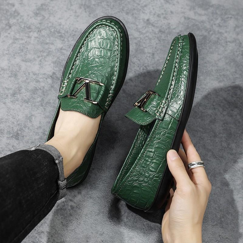 Spring and Summer Lazy Shoes Versatile and Breathable, One Step Casual Driving Shoes, Dou Dou Men's Shoes, Fashion Leather Shoes