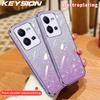 KEYSION Luksusowe etui na telefon z brokatem i powłoką galwaniczną dla VIVO V25 5G V25e Przezroczysty miękki TPU Odporny na wstrząsy tylny pokrowiec dla VIVO V25e V25 5G